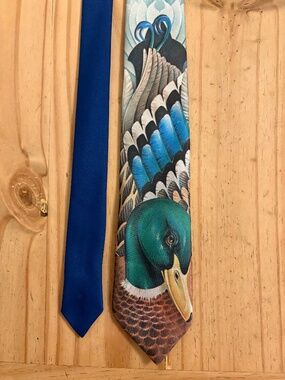 Vintage Primitive Instincts Mallard Duck Full Body Novelty Neck Tie